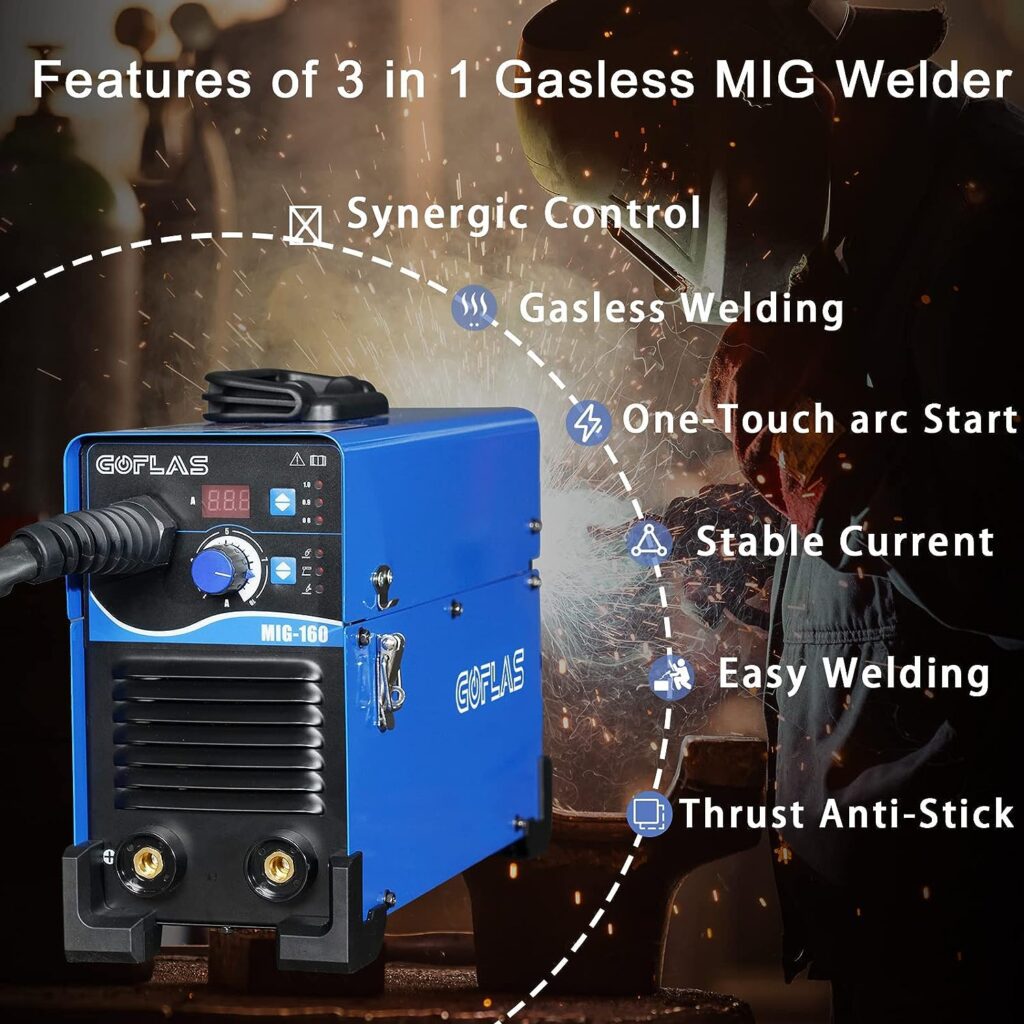 Welding Machine 3 in 1 Gasless Mig Welder 110/220V, Flux Core/Lift TIG/Stick Welder 160A