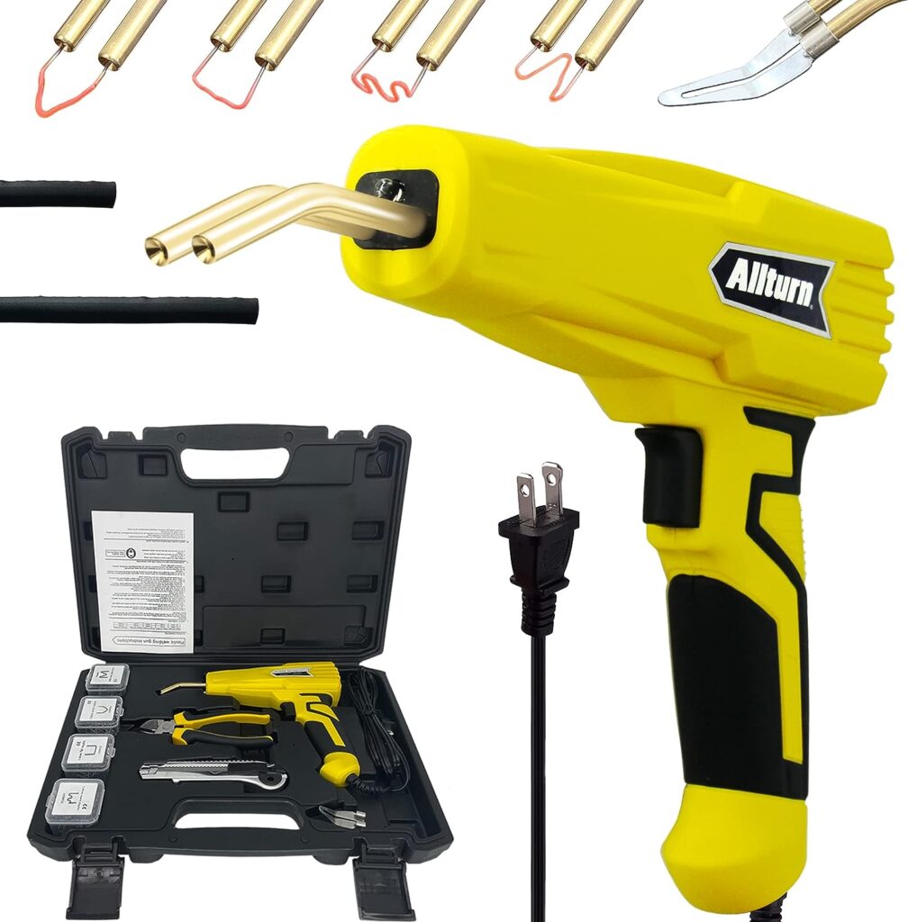 Allturn Upgraded Version Plastic Welder,Plastic Welding Kit,Hot Stapler Kit,400PCS Staples, Plastic Welder Gun (Yellow) Patent Number D970324