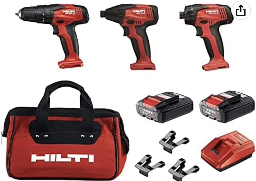 Hilti 3 Tool 12v Lion Promo Kit Impact, Driver, and Drill