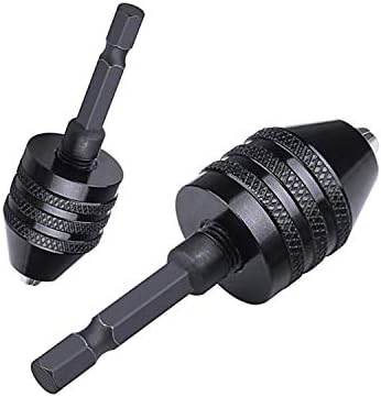 LONKER 1/4 Inch Hex Shank Keyless Drill Chuck Quick Change Adapter Converter drill adapter (0.3-6.5mm 0.3-3.6mm)
