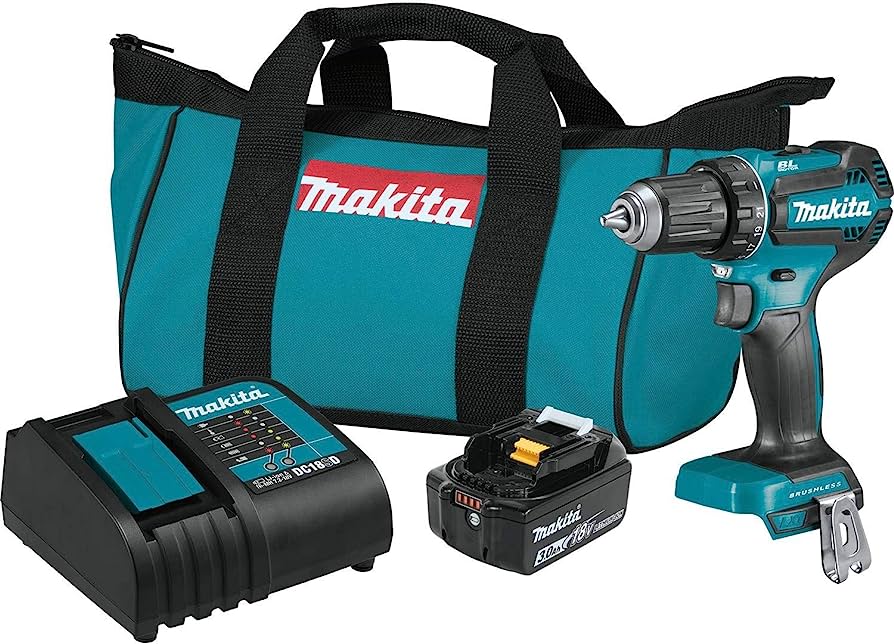 Makita XFD131 18V LXT Lithium-Ion Brushless Cordless 1/2 In. Driver-Drill Kit (3.0Ah) and B-49373 75 PC Metric Drill and Screw Bit Set