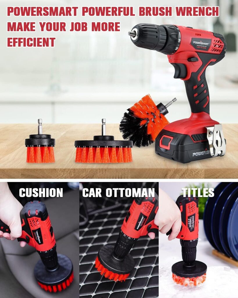 PowerSmart Cordless Drill Driver, 20V Drill Driver Brushes, 300 in-lb Torque Impact Drill Driver, 3/8 Chuck, Power Drill Driver Built-in LED, 1.5Ah Lithium-Ion Battery  Charger Included