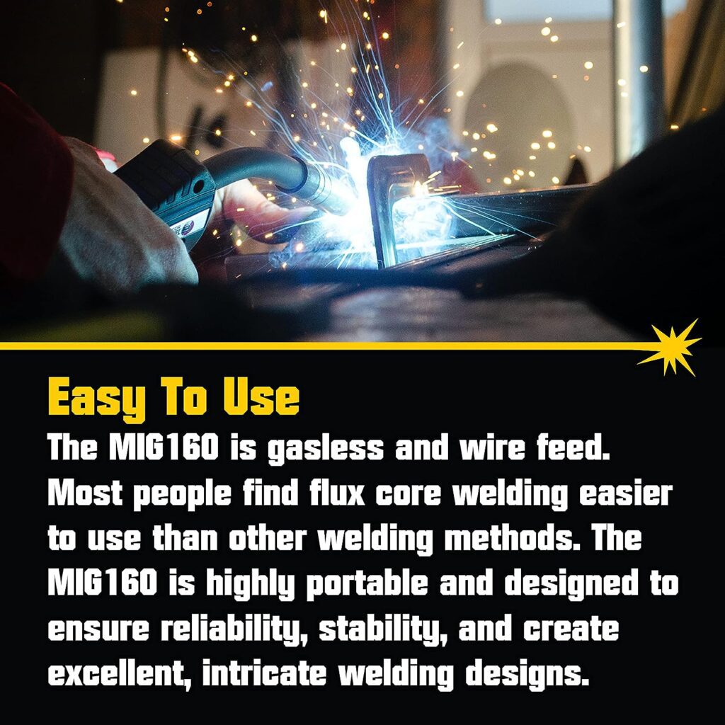PrimeWeld MIG160 Mig Welder, 160-Amp Gasless Flux Core Welding Machine With Dual Voltage 220v, 110v