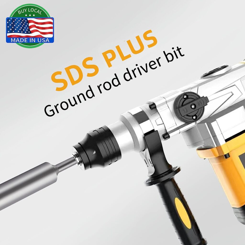 SDS-Plus Ground Rod Driver for 5/8”  3/4” Ground Rods Great for All SDS Plus Hammer Drills Steel. (1)