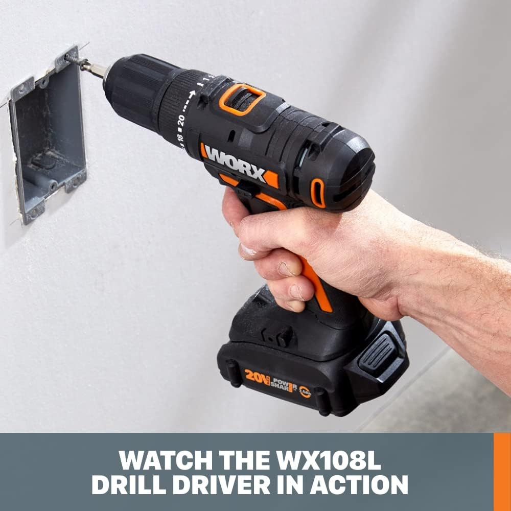 Worx WX108L 20V 1/2 Cordless Drill Driver Power Share - (Batteries  Charger Included)