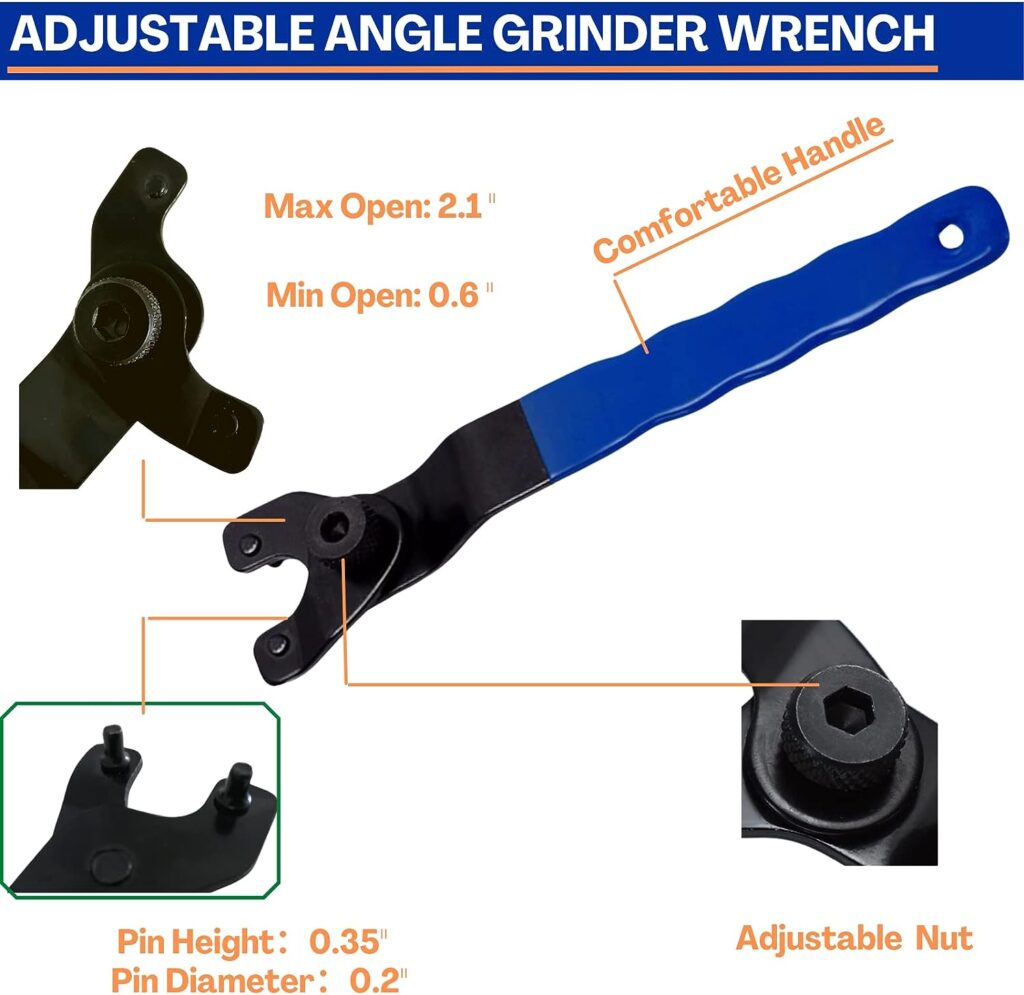 Angle Grinder Wrench Angle Grinder Nut 2PCS Grinder Flange Nut 5/8-11 Grinder Nuts Compatible with Dewalt Milwaukee Makita Bosch Ryobi Black Decker Grinder Parts