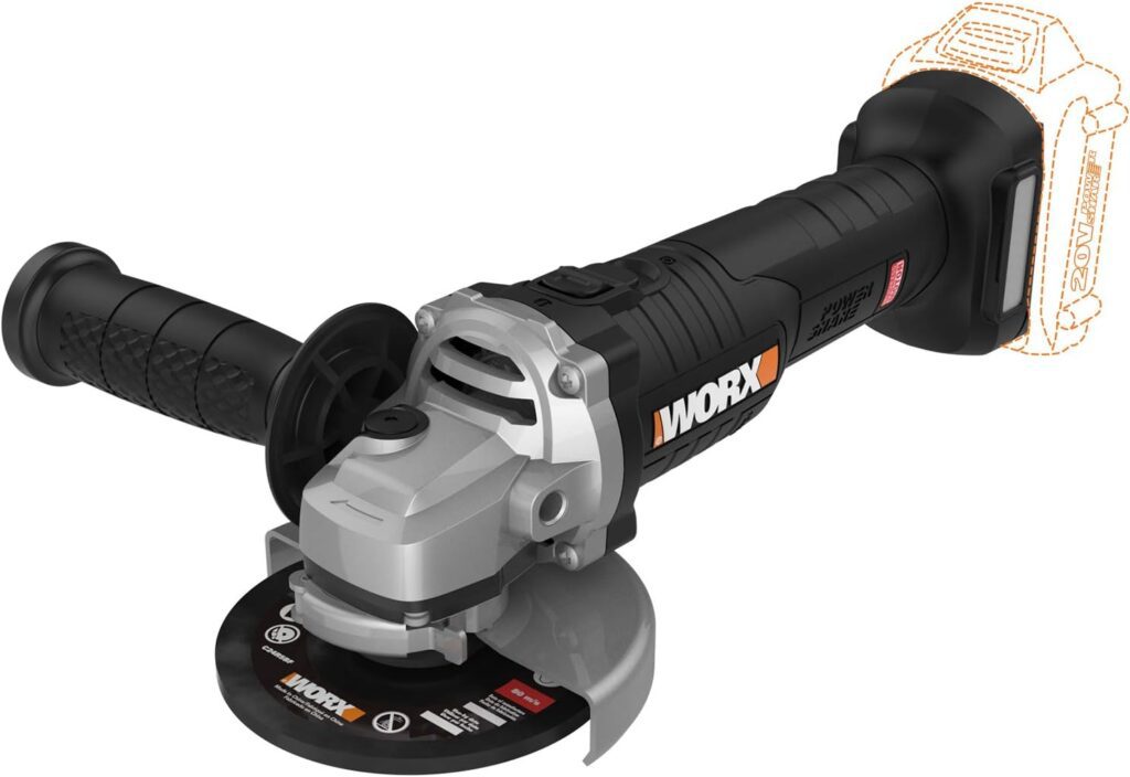 Worx WX812L.9 20V Power Share 4.5 Cordless Angle Grinder with Brushless Motor (Tool Only)